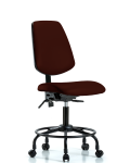 Vinyl Chair - Desk Height with Round Tube Base, Medium Back, & Casters in Burgundy Trailblazer Vinyl VDHCH-MB-RT-T0-A0-RC-8569