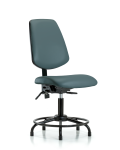 Vinyl Chair - Desk Height with Round Tube Base, Medium Back, & Stationary Glides in Colonial Blue Trailblazer Vinyl VDHCH-MB-RT-T0-A0-RG-8546