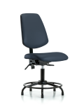 Vinyl Chair - Desk Height with Round Tube Base, Medium Back, & Stationary Glides in Imperial Blue Trailblazer Vinyl VDHCH-MB-RT-T0-A0-RG-8582