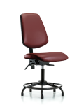 Vinyl Chair - Desk Height with Round Tube Base, Medium Back, & Stationary Glides in Borscht Supernova Vinyl VDHCH-MB-RT-T0-A0-RG-8815