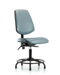 Vinyl Chair - Desk Height with Round Tube Base, Medium Back, & Stationary Glides in Storm Supernova Vinyl VDHCH-MB-RT-T0-A0-RG-8822