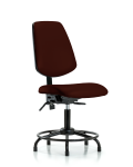 Vinyl Chair - Desk Height with Round Tube Base, Medium Back, Seat Tilt, & Stationary Glides in Burgundy Trailblazer Vinyl VDHCH-MB-RT-T1-A0-RG-8569