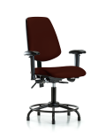 Vinyl Chair - Desk Height with Round Tube Base, Medium Back, Seat Tilt, Adjustable Arms, & Stationary Glides in Burgundy Trailblazer Vinyl VDHCH-MB-RT-T1-A1-RG-8569