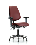 Vinyl Chair - Desk Height with Round Tube Base, Medium Back, Seat Tilt, Adjustable Arms, & Stationary Glides in Borscht Supernova Vinyl VDHCH-MB-RT-T1-A1-RG-8815
