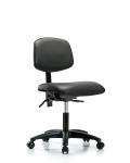 Vinyl Chair - Desk Height with Casters in Carbon Supernova Vinyl VDHCH-RG-T0-A0-RC-8823
