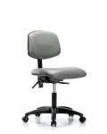 Vinyl Chair - Desk Height with Casters in Sterling Supernova Vinyl VDHCH-RG-T0-A0-RC-8840