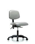 Vinyl Chair - Desk Height with Seat Tilt & Casters in Dove Trailblazer Vinyl VDHCH-RG-T1-A0-RC-8567