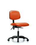 Vinyl Chair - Desk Height with Seat Tilt & Casters in Orange Kist Trailblazer Vinyl VDHCH-RG-T1-A0-RC-8613