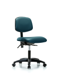 Vinyl Chair - Desk Height with Seat Tilt & Casters in Marine Blue Supernova Vinyl VDHCH-RG-T1-A0-RC-8801