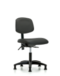 Vinyl Chair - Desk Height with Seat Tilt & Stationary Glides in Charcoal Trailblazer Vinyl VDHCH-RG-T1-A0-RG-8605