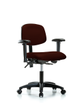 Vinyl Chair - Desk Height with Seat Tilt, Adjustable Arms, & Casters in Burgundy Trailblazer Vinyl VDHCH-RG-T1-A1-RC-8569