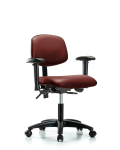 Vinyl Chair - Desk Height with Seat Tilt, Adjustable Arms, & Casters in Borscht Supernova Vinyl VDHCH-RG-T1-A1-RC-8815