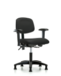 Vinyl Chair - Desk Height with Seat Tilt, Adjustable Arms, & Stationary Glides in Black Trailblazer Vinyl VDHCH-RG-T1-A1-RG-8540