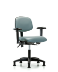 Vinyl Chair - Desk Height with Seat Tilt, Adjustable Arms, & Stationary Glides in Storm Supernova Vinyl VDHCH-RG-T1-A1-RG-8822