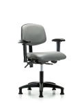 Vinyl Chair - Desk Height with Seat Tilt, Adjustable Arms, & Stationary Glides in Sterling Supernova Vinyl VDHCH-RG-T1-A1-RG-8840