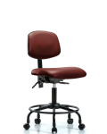 Vinyl Chair - Desk Height with Round Tube Base & Casters in Borscht Supernova Vinyl VDHCH-RT-T0-A0-RC-8815