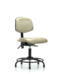 Vinyl Chair - Desk Height with Round Tube Base & Stationary Glides in Adobe White Trailblazer Vinyl VDHCH-RT-T0-A0-RG-8501