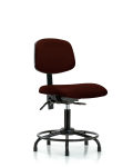 Vinyl Chair - Desk Height with Round Tube Base & Stationary Glides in Burgundy Trailblazer Vinyl VDHCH-RT-T0-A0-RG-8569