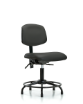 Vinyl Chair - Desk Height with Round Tube Base & Stationary Glides in Charcoal Trailblazer Vinyl VDHCH-RT-T0-A0-RG-8605
