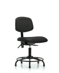 Vinyl Chair - Desk Height with Round Tube Base, Seat Tilt, & Stationary Glides in Black Trailblazer Vinyl VDHCH-RT-T1-A0-RG-8540