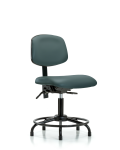 Vinyl Chair - Desk Height with Round Tube Base, Seat Tilt, & Stationary Glides in Colonial Blue Trailblazer Vinyl VDHCH-RT-T1-A0-RG-8546