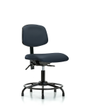Vinyl Chair - Desk Height with Round Tube Base, Seat Tilt, & Stationary Glides in Imperial Blue Trailblazer Vinyl VDHCH-RT-T1-A0-RG-8582