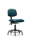 Vinyl Chair - Desk Height with Round Tube Base, Seat Tilt, & Stationary Glides in Marine Blue Supernova Vinyl VDHCH-RT-T1-A0-RG-8801