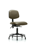 Vinyl Chair - Desk Height with Round Tube Base, Seat Tilt, & Stationary Glides in Taupe Supernova Vinyl VDHCH-RT-T1-A0-RG-8809