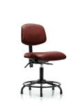 Vinyl Chair - Desk Height with Round Tube Base, Seat Tilt, & Stationary Glides in Borscht Supernova Vinyl VDHCH-RT-T1-A0-RG-8815