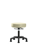 Vinyl Mini-Stool - Desk Height with Stationary Glides in Adobe White Trailblazer Vinyl VDHMS-RG-RG-8501