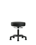 Vinyl Mini-Stool - Desk Height with Stationary Glides in Black Trailblazer Vinyl VDHMS-RG-RG-8540