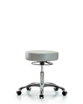 Vinyl Stool without Back Chrome - Desk Height with Casters in Dove Trailblazer Vinyl VDHSO-CR-CC-8567