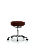 Vinyl Stool without Back Chrome - Desk Height with Casters in Burgundy Trailblazer Vinyl VDHSO-CR-CC-8569
