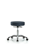 Vinyl Stool without Back Chrome - Desk Height with Casters in Imperial Blue Trailblazer Vinyl VDHSO-CR-CC-8582
