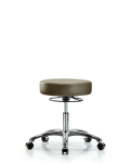 Vinyl Stool without Back Chrome - Desk Height with Casters in Taupe Supernova Vinyl VDHSO-CR-CC-8809