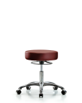 Vinyl Stool without Back Chrome - Desk Height with Casters in Taupe Supernova Vinyl VDHSO-CR-CC-8815