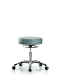 Vinyl Stool without Back Chrome - Desk Height with Casters in Storm Supernova Vinyl VDHSO-CR-CC-8822