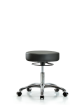 Vinyl Stool without Back Chrome - Desk Height with Casters in Carbon Supernova Vinyl VDHSO-CR-CC-8823