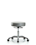 Vinyl Stool without Back Chrome - Desk Height with Casters in Sterling Supernova Vinyl VDHSO-CR-CC-8840