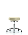 Vinyl Stool without Back Chrome - Desk Height with Stationary Glides in Adobe White Trailblazer Vinyl VDHSO-CR-RG-8501
