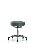 Vinyl Stool without Back Chrome - Desk Height with Stationary Glides in Colonial Blue Trailblazer Vinyl VDHSO-CR-RG-8546