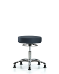 Vinyl Stool without Back Chrome - Desk Height with Stationary Glides in Imperial Blue Trailblazer Vinyl VDHSO-CR-RG-8582
