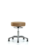 Vinyl Stool without Back Chrome - Desk Height with Stationary Glides in Taupe Trailblazer Vinyl VDHSO-CR-RG-8584