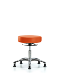 Vinyl Stool without Back Chrome - Desk Height with Stationary Glides in Orange Kist Trailblazer Vinyl VDHSO-CR-RG-8613
