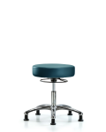 Vinyl Stool without Back Chrome - Desk Height with Stationary Glides in Marine Blue Supernova Vinyl VDHSO-CR-RG-8801