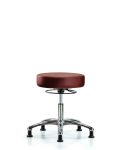 Vinyl Stool without Back Chrome - Desk Height with Stationary Glides in Taupe Supernova Vinyl VDHSO-CR-RG-8815