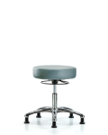 Vinyl Stool without Back Chrome - Desk Height with Stationary Glides in Storm Supernova Vinyl VDHSO-CR-RG-8822