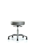 Vinyl Stool without Back Chrome - Desk Height with Stationary Glides in Sterling Supernova Vinyl VDHSO-CR-RG-8840