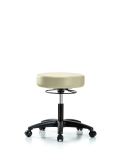 Vinyl Stool without Back - Desk Height with Casters in Adobe White Trailblazer Vinyl VDHSO-RG-RC-8501