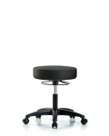 Vinyl Stool without Back - Desk Height with Casters in Black Trailblazer Vinyl VDHSO-RG-RC-8540